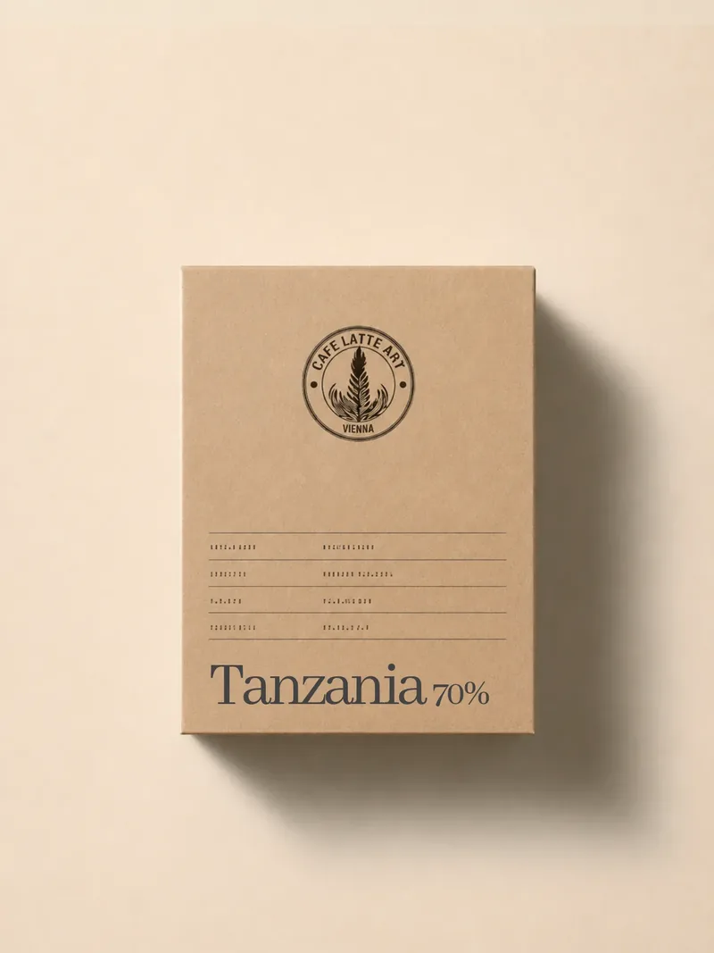 Packung Bio-Trinkschokolade Tanzania 70 Prozent von Cafe Latte Art